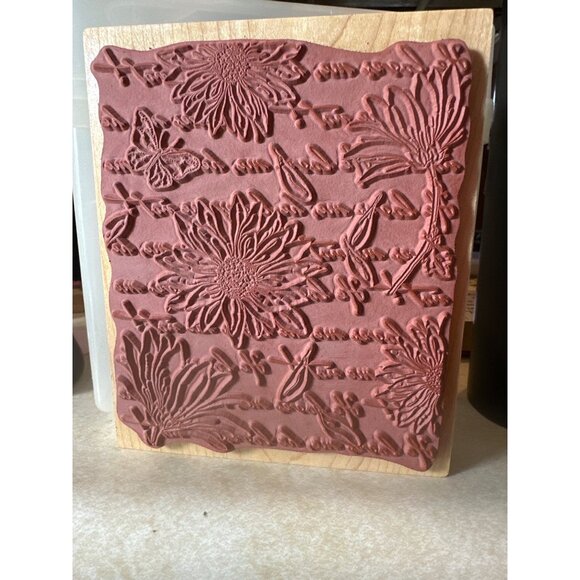 Floral Rubber Stamp Block By Stampa Rosa Inc. Daisy & Butterfly - Picture 3 of 3